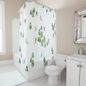 Skifahrer Skifahren Winterbaume Duschvorhang (Beispiel)