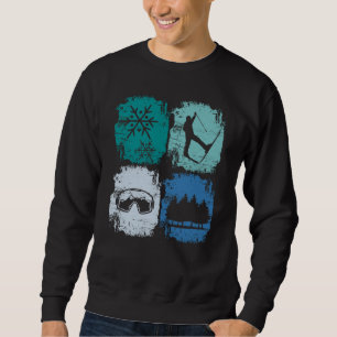 Skifahrer Skifahren Wintersport Sweatshirt