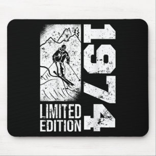 Skifahrer Skifahrer Vintage Geboren 1974 Geburtsta Mousepad