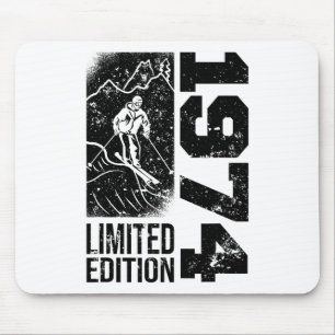 Skifahrer Skifahrer Vintage Geboren 1974 Geburtsta Mousepad