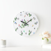Skifahrer SkiIllustration Skiwinterpiste Große Wanduhr (Zuhause)