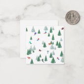 Skifahrer Skipiste Abfahrt Skiausrüstung Skipass Mitteilungskarte (Vorderseite/Rückseite Beispiel)