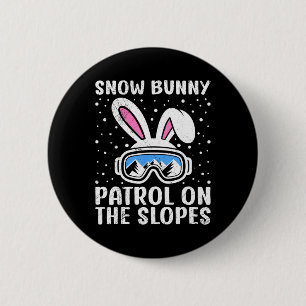 Skifahrer Snow Bunny Patrol auf den Hängen Sicherh Button