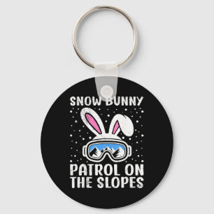 Skifahrer Snow Bunny Patrol auf den Pisten Sicherh Schlüsselanhänger