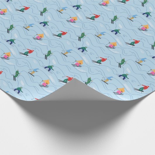 Skifahrer Snowboarder auf den Moguls Wintersport Geschenkpapier (Ecke)