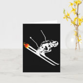 Skifahrer so schnell, dass es im Ski brennt Karte (Gelbe Blume)