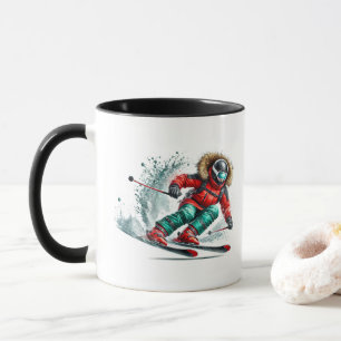 Skifahrer tasse