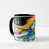 Skifahrer Tasse (Vorderseite Links)