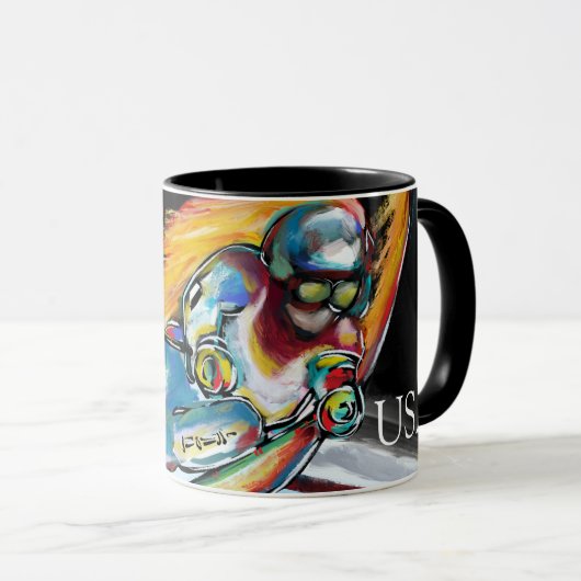 Skifahrer Tasse (VorderseiteRechts)