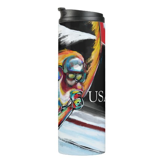 Skifahrer Thermosbecher (Nach rechts gedreht)