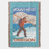 Skifahrer-tragende Schnee-Skis - Berg-Haube ODER Decke (Vorderseite Vertikal)