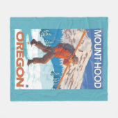 Skifahrer-tragende Schnee-Skis - Berg-Haube ODER Fleecedecke (Vorderseite (Horizontal))