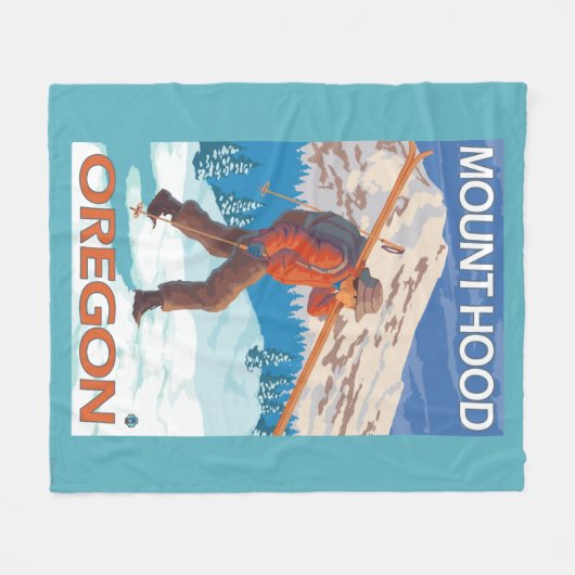 Skifahrer-tragende Schnee-Skis - Berg-Haube ODER Fleecedecke (Vorderseite (Horizontal))