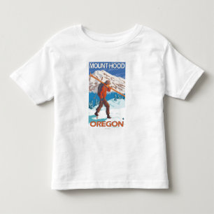 Skifahrer-tragende Schnee-Skis - Berg-Haube ODER Kleinkind T-shirt