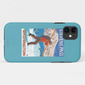 Skifahrer-tragende Schnee-Skis - Case-Mate iPhone Hülle (Rückseite (Horizontal))