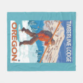 Skifahrer-tragende Schnee-Skis - Fleecedecke (Vorderseite (Horizontal))