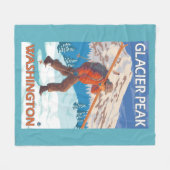 Skifahrer-tragende Schnee-Skis - Gletscher-Spitze, Fleecedecke (Vorderseite (Horizontal))