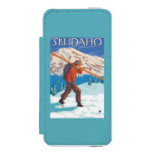 Skifahrer-tragende Schnee-Skis - Idaho Incipio iPhone Geldbeutel-Hülle (Folio Vorderseite)