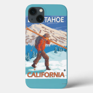 Skifahrer-tragende Schnee-Skis - Lake Tahoe, Case-Mate iPhone Hülle