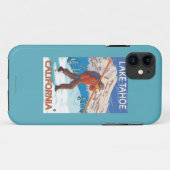 Skifahrer-tragende Schnee-Skis - Lake Tahoe, Case-Mate iPhone Hülle (Rückseite (Horizontal))