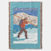 Skifahrer-tragende Schnee-Skis - Montana Decke (Vorderseite Vertikal)