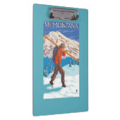 Skifahrer-tragende Schnee-Skis - Montana Klemmbrett (Rechts)