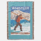 Skifahrer-tragende Schnee-Skis - Pfeifer, BC Decke (Vorderseite Vertikal)