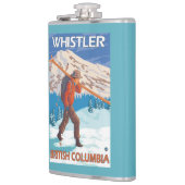 Skifahrer-tragende Schnee-Skis - Pfeifer, BC Flachmann (Links)