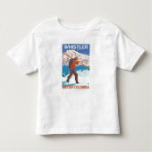Skifahrer-tragende Schnee-Skis - Pfeifer, BC Kleinkind T-shirt (Vorderseite)