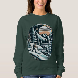 Skifahrer und Winter Sweatshirt