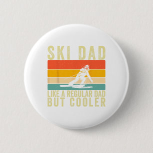 Skifahrer Vater Skifahren Design Vatertag für Ski- Button