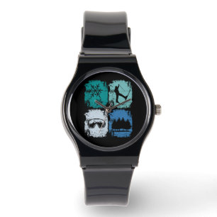 Skifahrer Wintersport Armbanduhr