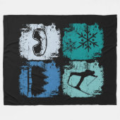 Skifahrer Wintersport Fleecedecke (Vorderseite (Horizontal))