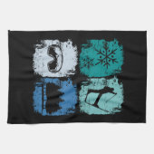 Skifahrer Wintersport Geschirrtuch (Horizontal)