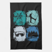 Skifahrer Wintersport Geschirrtuch (Vertikal)