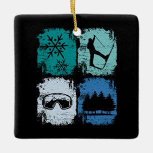 Skifahrer Wintersport Keramikornament