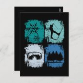 Skifahrer Wintersport Postkarte (Vorne/Hinten)