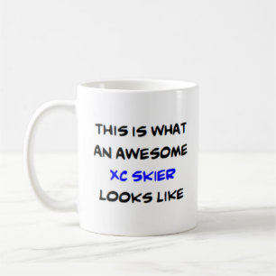 Skifahrer xc, phantastisch kaffeetasse