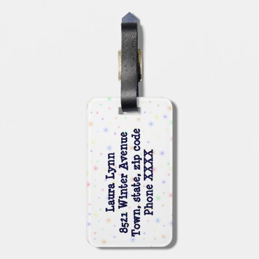 Skifahrereule Gepäckanhänger (Rückseite vertikal)