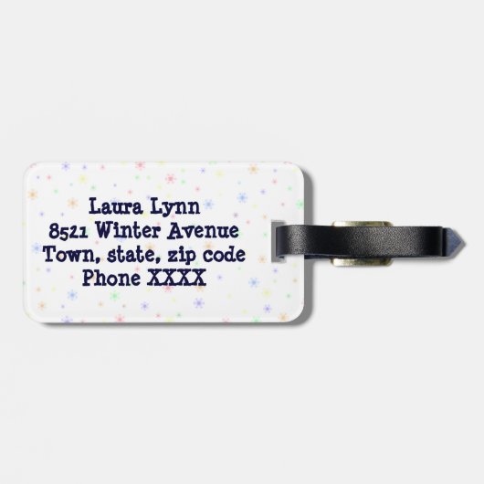 Skifahrereule Gepäckanhänger (Rückseite horizontal)