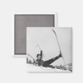 Skifahrerin 2 magnet (Vorderseite/Rückseite)