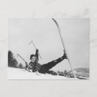 Skifahrerin 2 postkarte