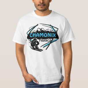Skifahrerlogokunst-Wertt-stück Chamonix Frankreic T-Shirt