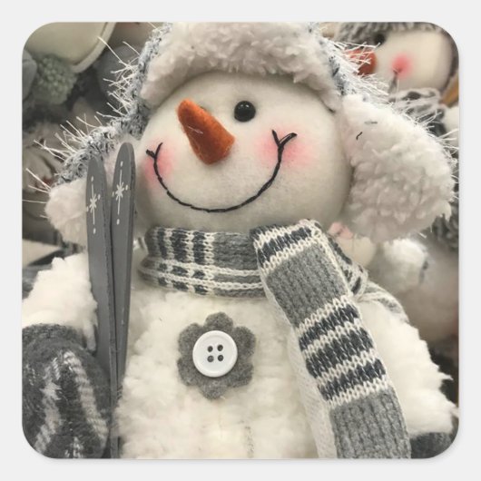 **SKIFAHRSCHNEE** CHRISTMAS QUADRATISCHER AUFKLEBER (Vorderseite)