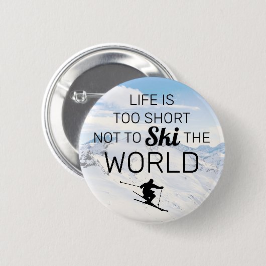 Skifans | Funny Ski Zitat Button (Vorne & Hinten)