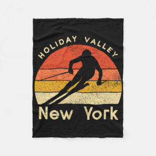 Skiferien im Vintage-Stil Holiday Valley New York  Fleecedecke