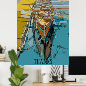 Skiff-See, abstrakt, Text bearbeiten Poster (Heimbüro)