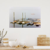 Skiffs und Morgennebel im Südwesthafen, Poster (Küche)