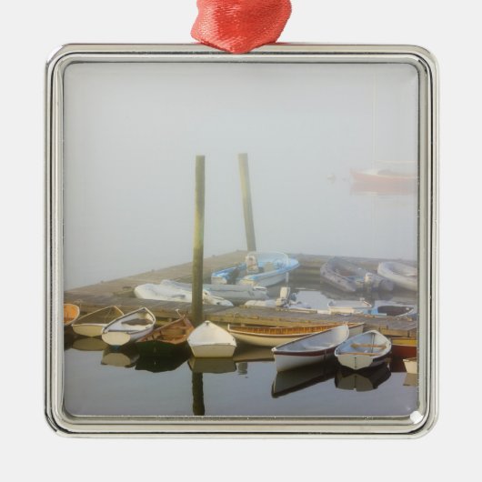 Skiffs und Morgennebel im Südwesthafen, Silbernes Ornament (Vorne)