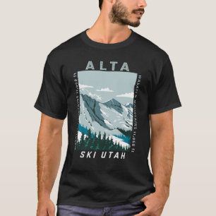 Skigebiet Alta Winter Utah Vintage-Distressed T-Shirt